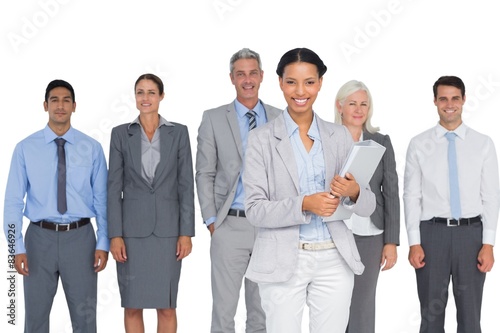 Business people smiling at camera 