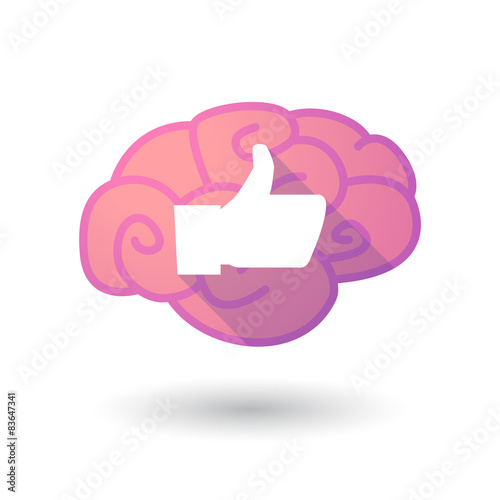 Brain icon with a thumb hand