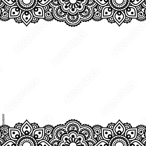 Mehndi, Indian Henna design - greetings card, lace ornament