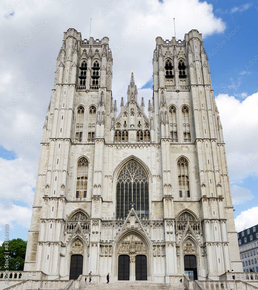 Fototapeta premium Cathedral of St. Michael and St. Gudula in Brussels