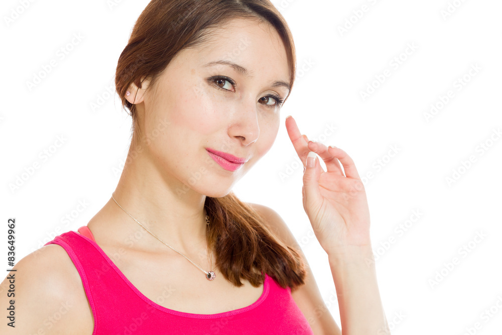Model fingers crossed wishing lucky Model fingers crossed wishing lucky
