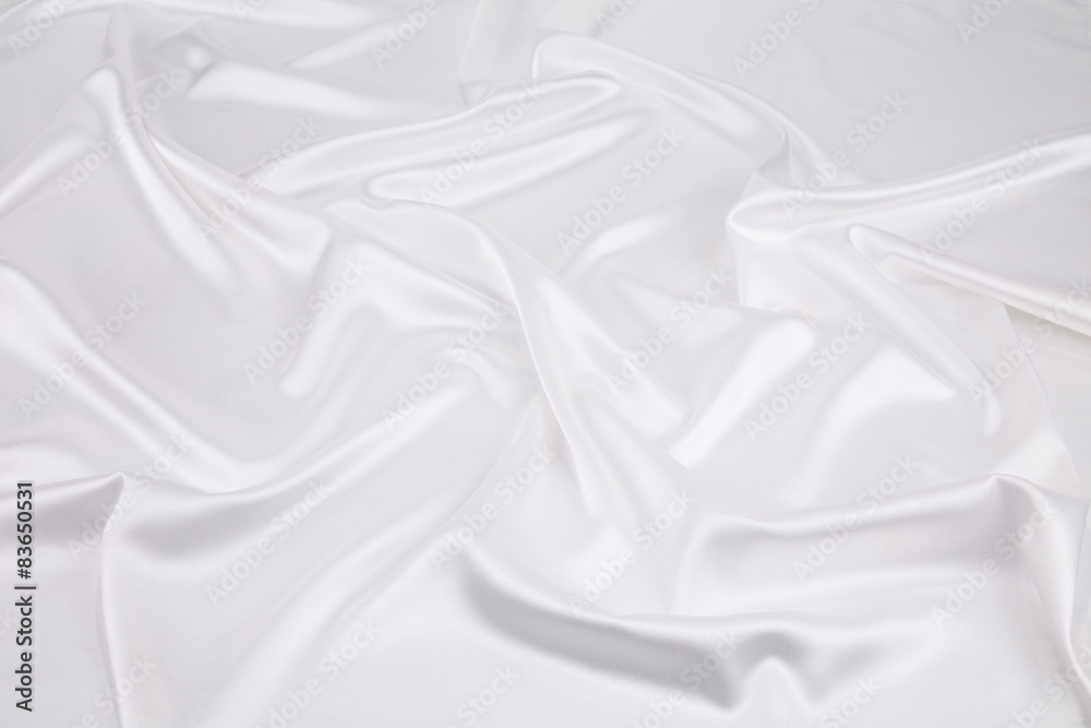 Fototapeta premium White silk texture close up.