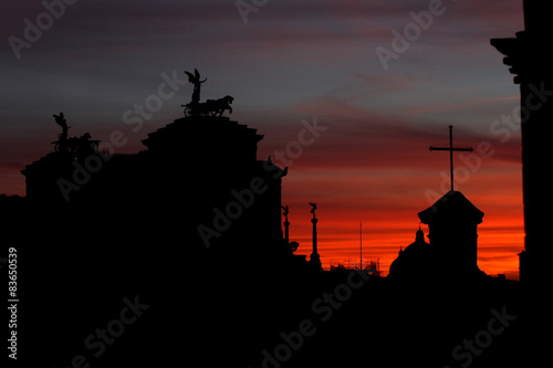 Giubileo della misericordia, panorama di roma al tramonto