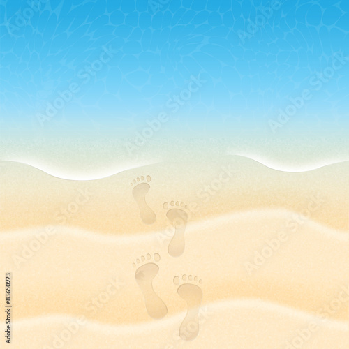 Summer background with beach sand and sea