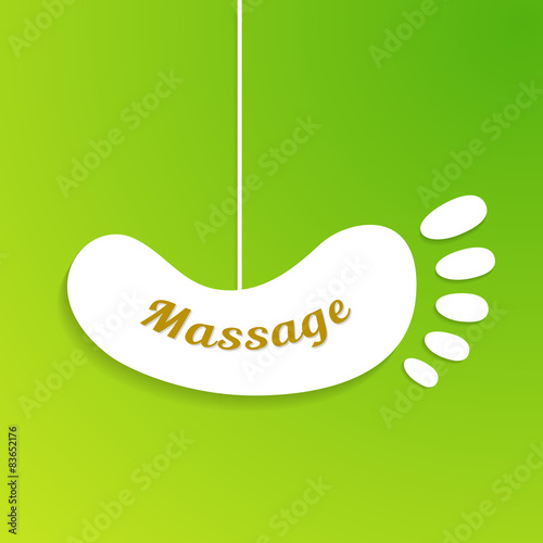 Massage sign and foot logo. Vector illustration