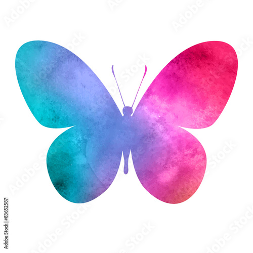 colorful_pink-red_watercolor_butterfly