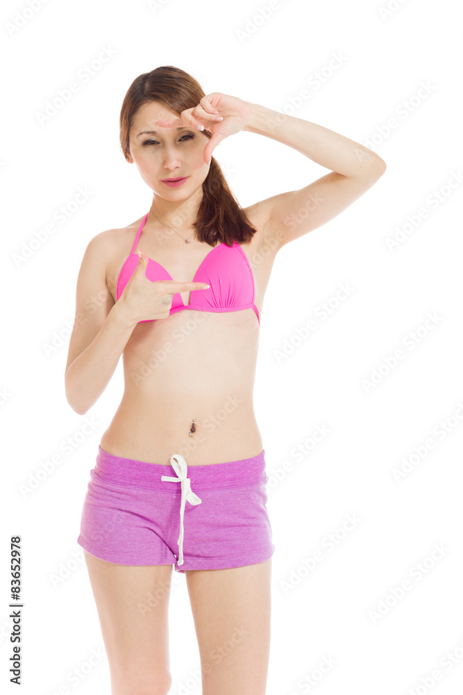 Model isolated framing with fingers Model isolated framing with fingers