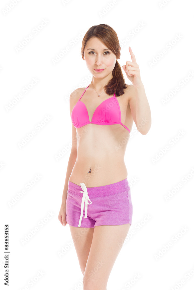 Model angry scolding and pointing Model angry scolding and pointing