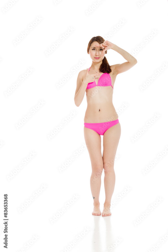 Model isolated framing with fingers Model isolated framing with fingers