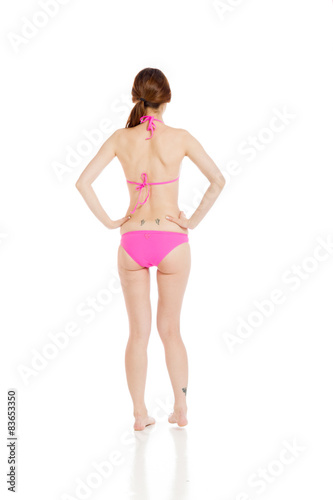 Model isolated showing her back