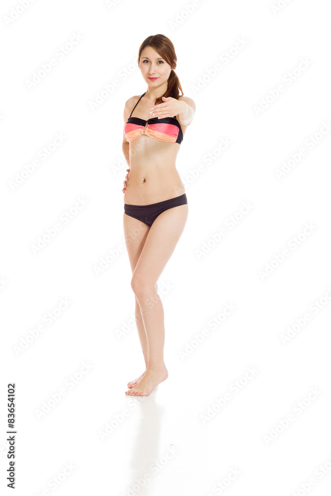 Model isolated with hand shake Model isolated with hand shake