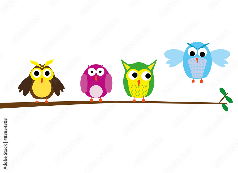 Vector Illustration of Owls