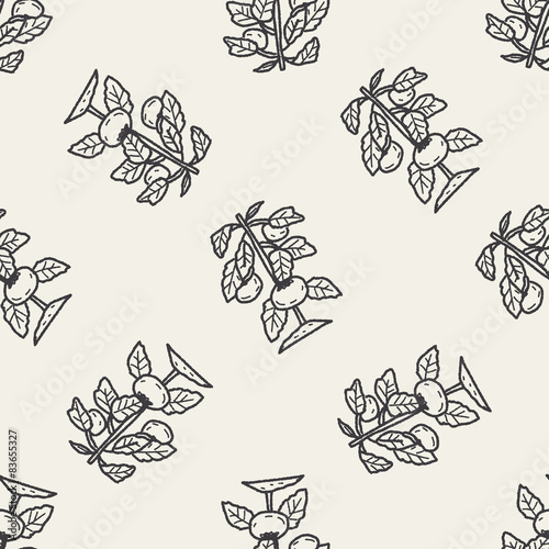 plant doodle seamless pattern background