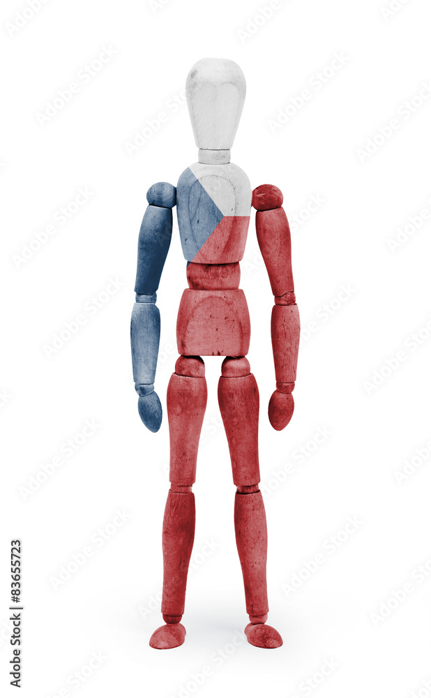 Wood figure mannequin with flag bodypaint - Czech Republic Wood figure mannequin with flag bodypaint - Czech Republic