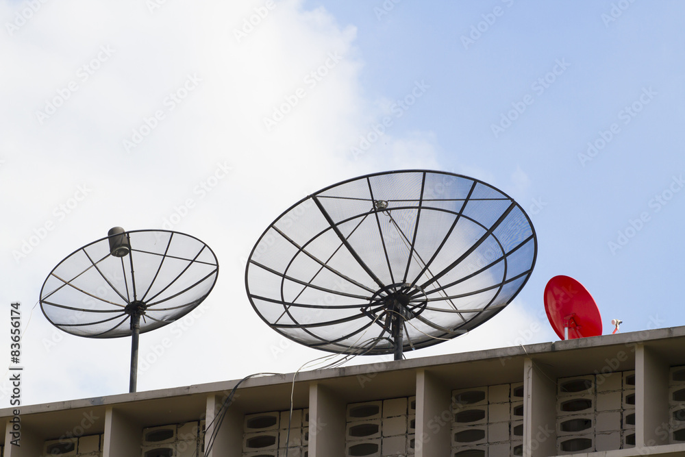 Satellite dish on the roof