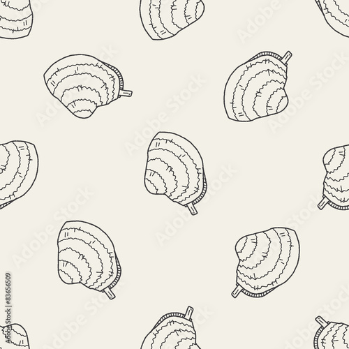 clam doodle seamless pattern background