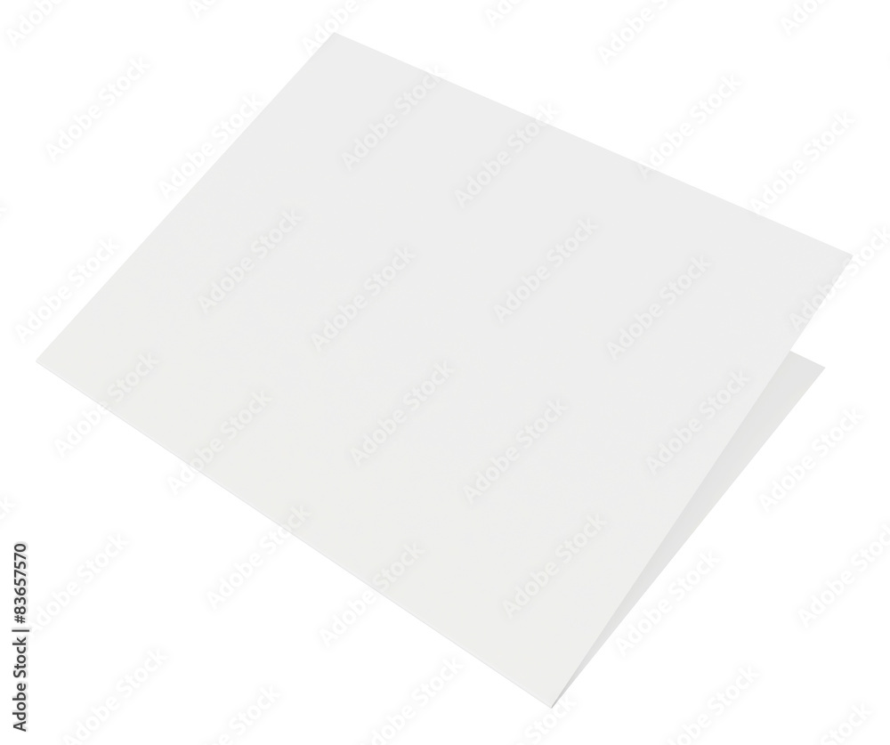 Close-up blank sheet of paper folded in half Close-up blank sheet of paper folded in half