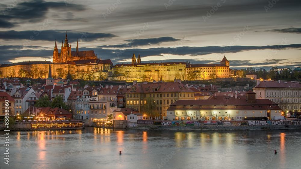 Old Town of Prague (Czech Republic) in the sunset