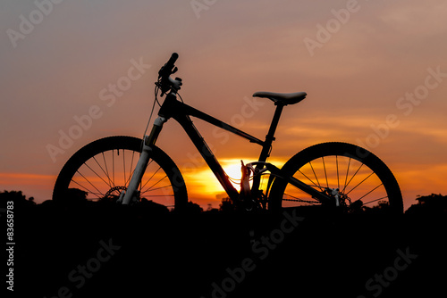 Silhouette shot of mountain bike © dusit_sri