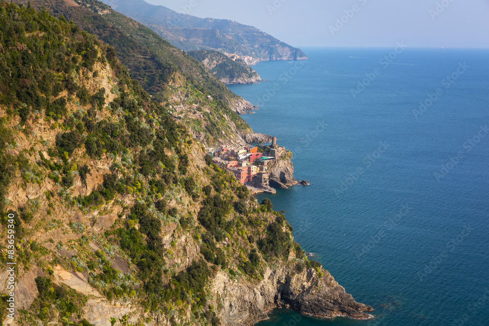Coastline of Ligurian Sea in Italy