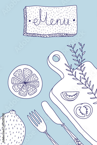 Vector retro stylish poster in Kitchen theme 