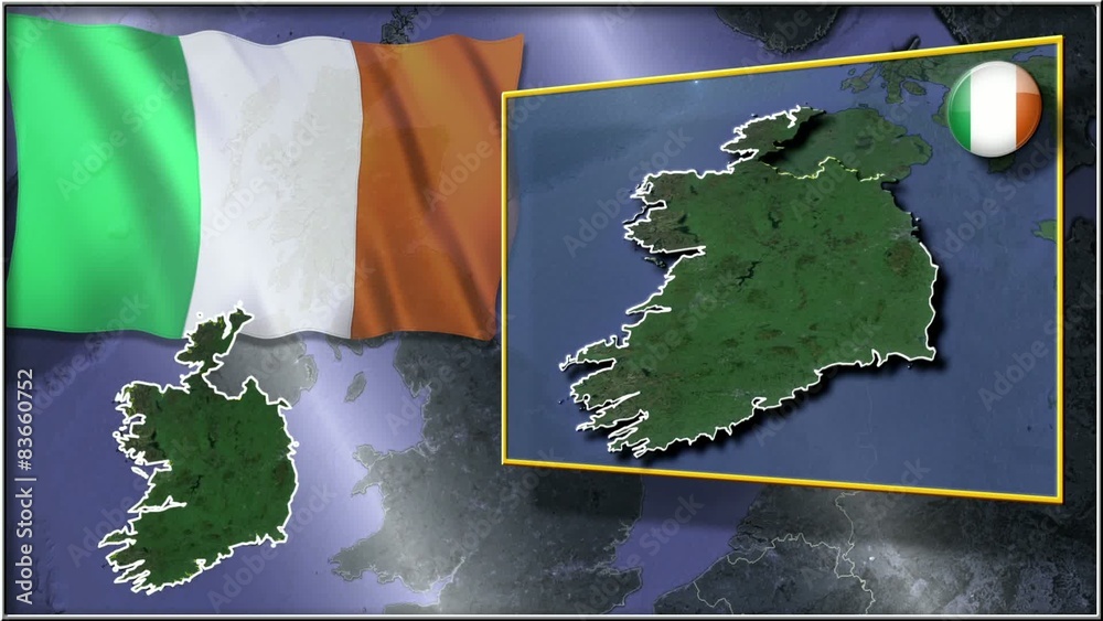 Eire Flag And Map Animation Stock Video Adobe Stock