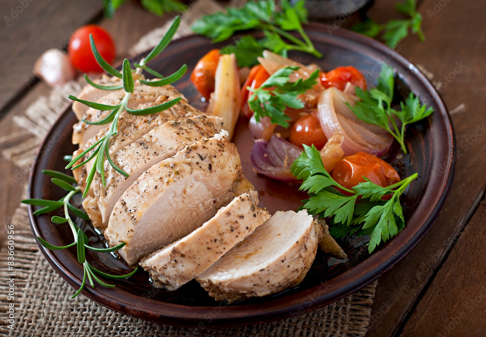 healthy baked chicken breast with vegetables healthy baked chicken breast with vegetables