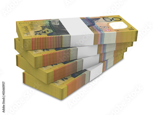 Australian dollar isolated on white background.