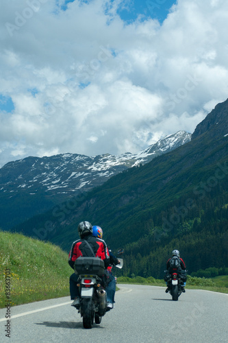 motorcycles on mountain road