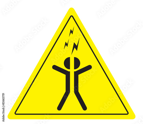 warning thunder sign vector