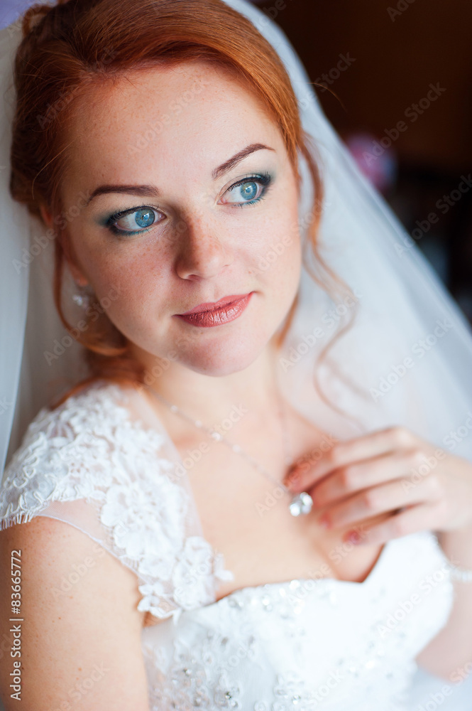 Portrait of red-haired bride Portrait of red-haired bride