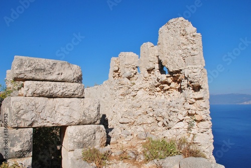 The medieval Crusader castle on the Greek island of Halki.