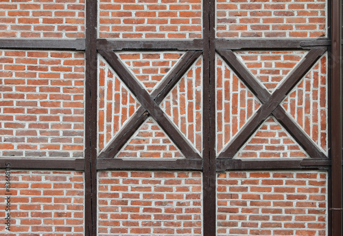 Frame and brick wall. Oslo, Norway