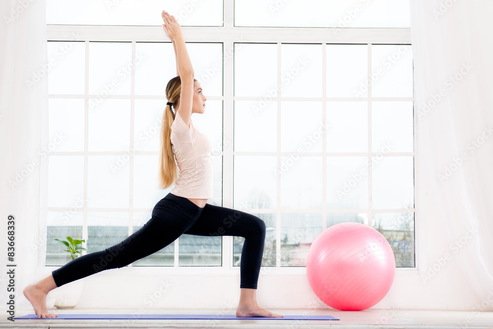 Yoga concept with beautiful woman