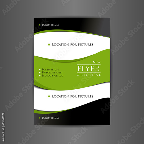Flyer for business advertising. Vector in black and green colors
