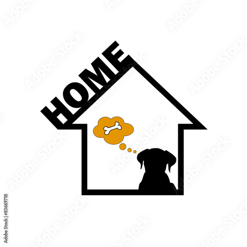 dog in home vector