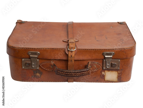 Old suitcase isolated.