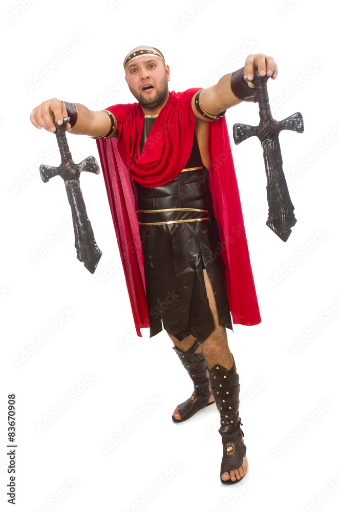 Gladiator with sword isolated on white Gladiator with sword isolated on white
