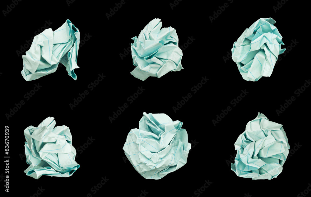 Obraz premium Set of 6 Balls Crumpled Paper.