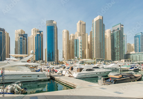Dubai - JANUARY 10, 2015: Marina district on January 10 in UAE, 