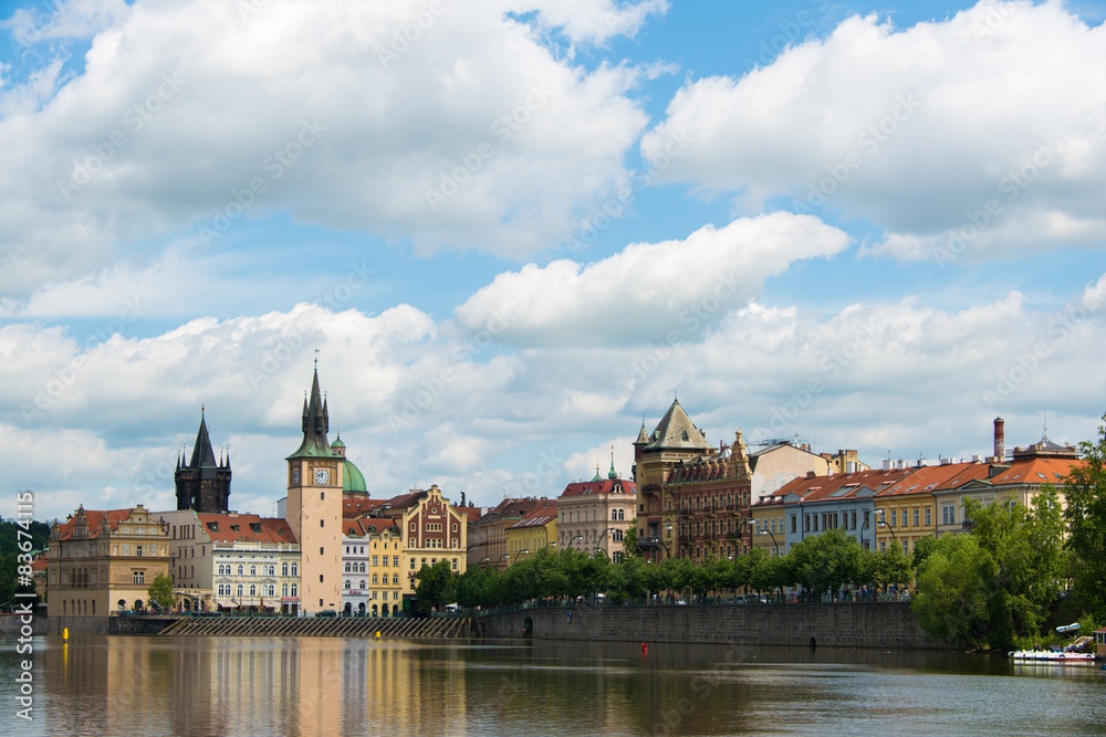 View of Vltava river in Prague