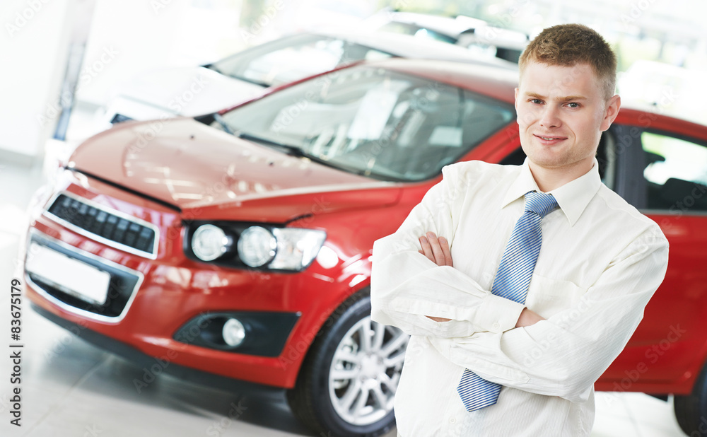 Fototapeta premium Automobile car dealer salespersom manager
