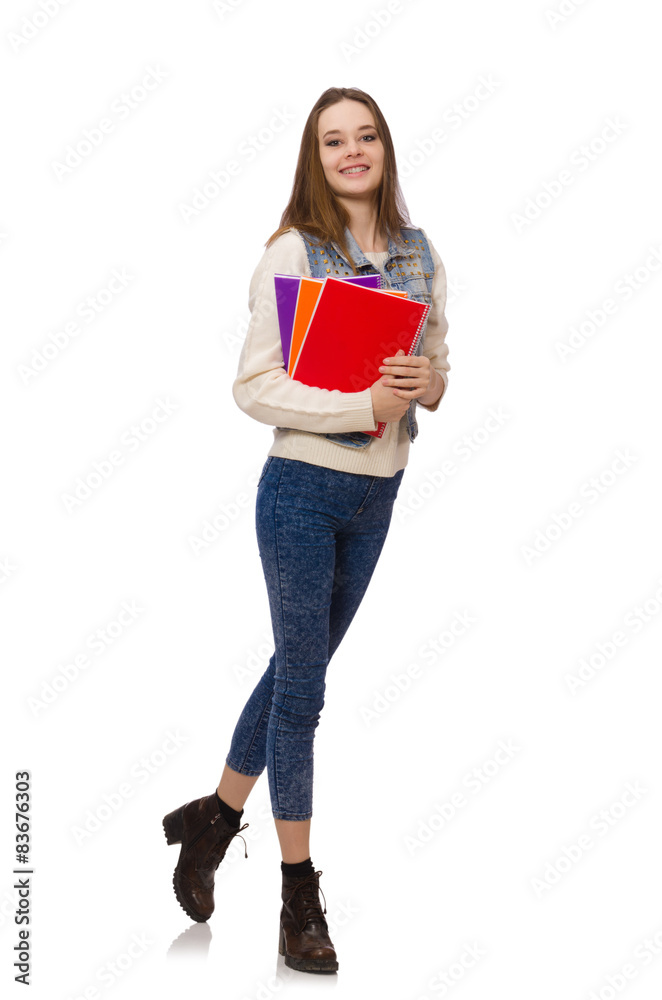 Young smiling girl isolated on white Young smiling girl isolated on white