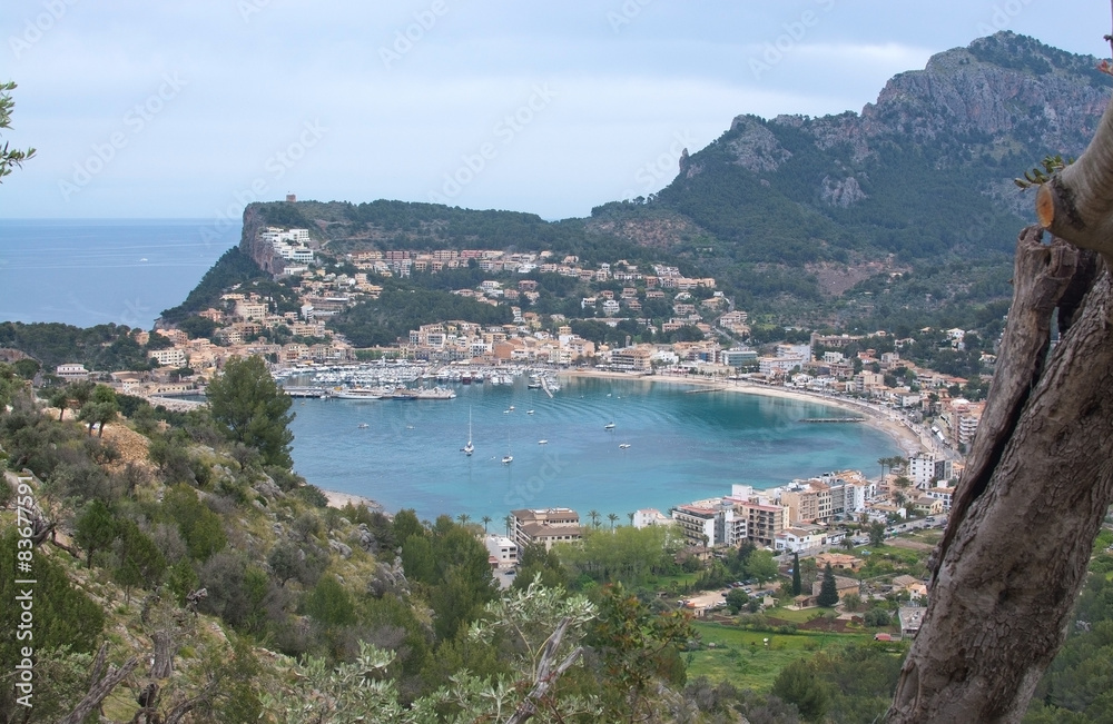 Soller landscape scenery by the bay.