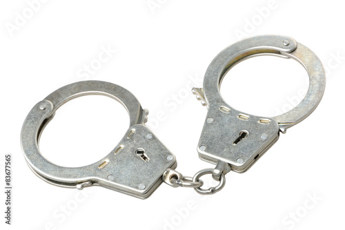 Handcuffs on a white background