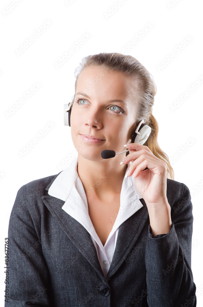 Pretty office manager isolated on white Pretty office manager isolated on white
