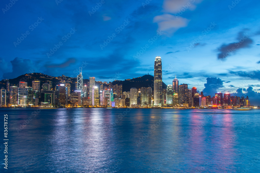 View of Hong Kong during sunset hours