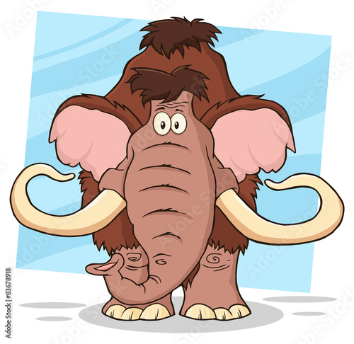Funny Mammoth Cartoon Character