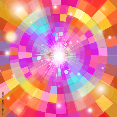 Abstract colorful background with sun