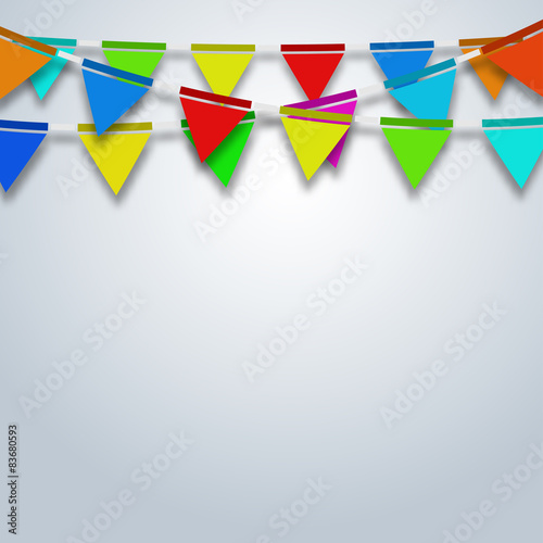 Vector modern party flags background.